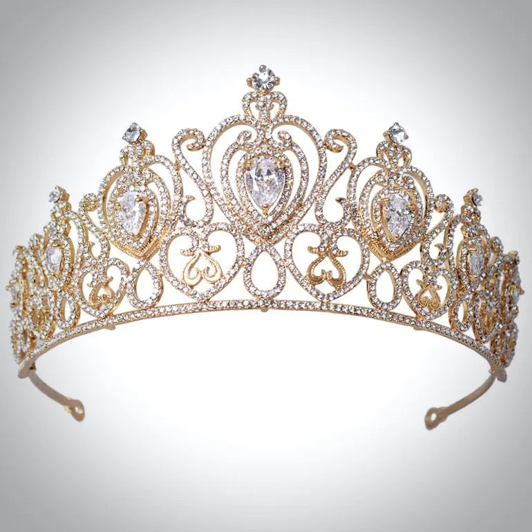 Wedding Hair Accessories - Cubic Zirconia Bridal Tiara - Available in Silver and Gold