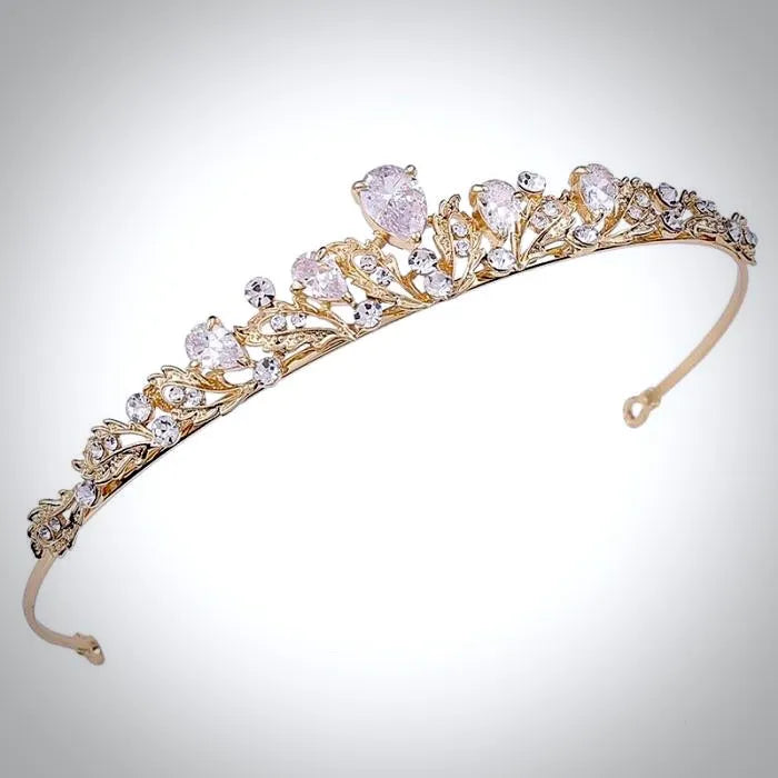 Wedding Hair Accessories - Cubic Zirconia Bridal Tiara - Available in Silver, Rose Gold and Yellow Gold