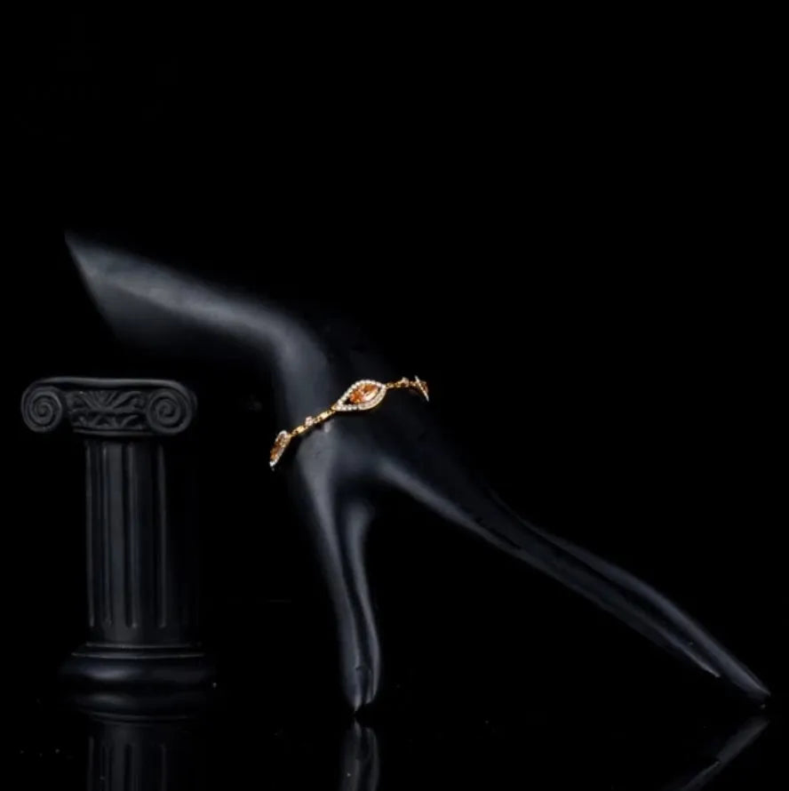 Wedding Jewelry - Gold Cubic Zirconia Bridal Bracelet