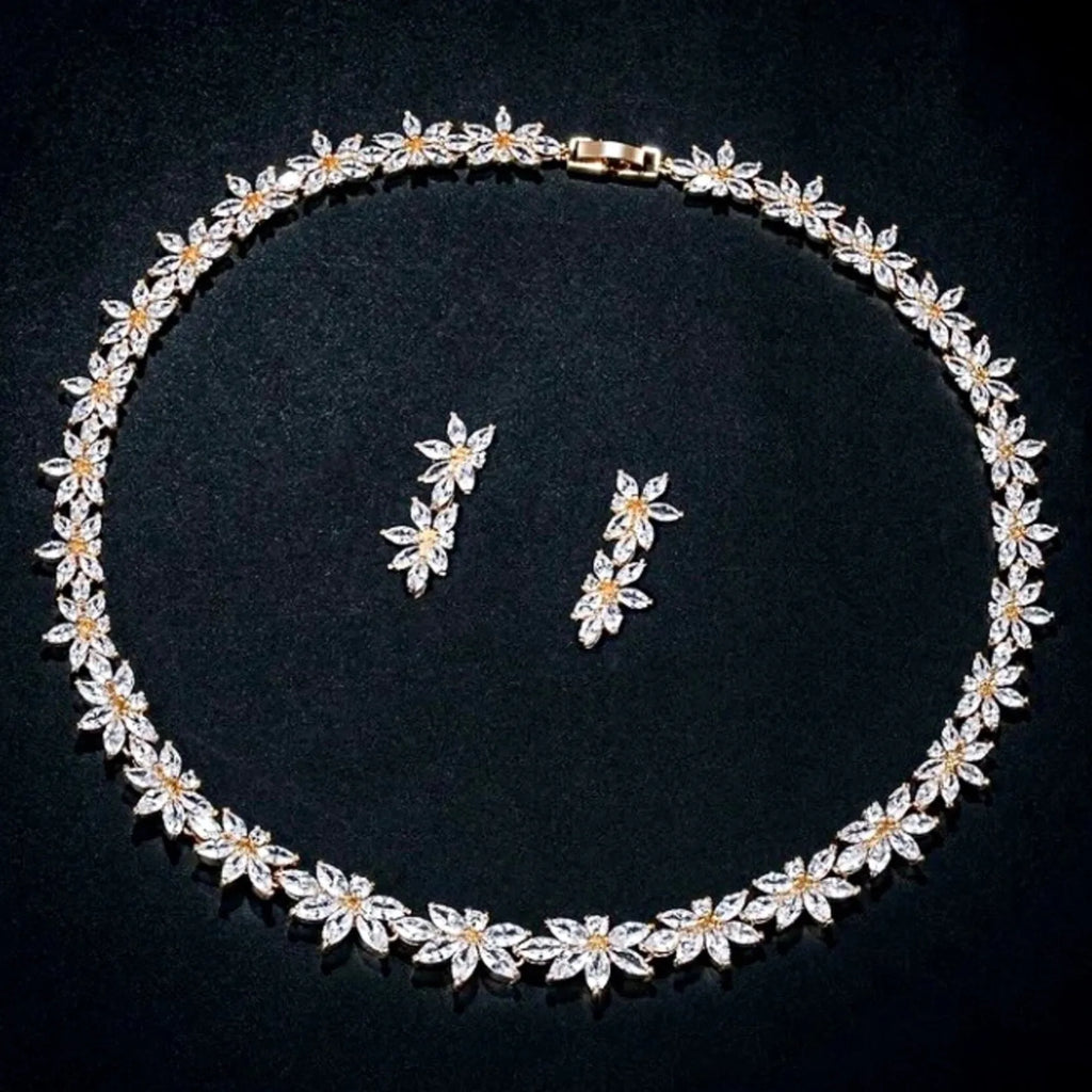 Wedding Jewelry - Cubic Zirconia Bridal Jewelry Set - Available in Silver and Gold