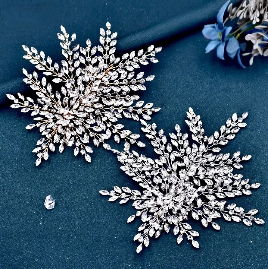 "Olena" - Crystal Bridal Hair Accessory Headdress - Available in Silver and Gold