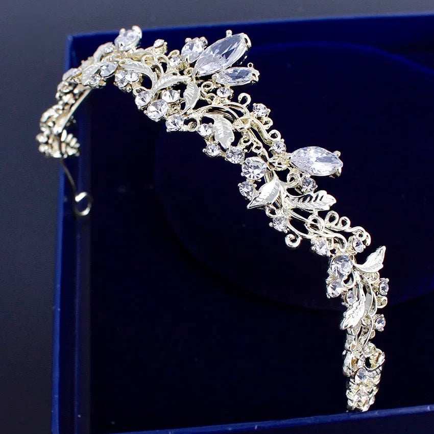 Wedding Hair Accessories - Gold Crystal Bridal Tiara