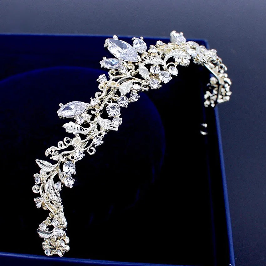 Wedding Hair Accessories - Gold Crystal Bridal Tiara
