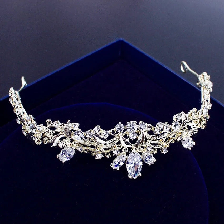 Wedding Hair Accessories - Gold Crystal Bridal Tiara