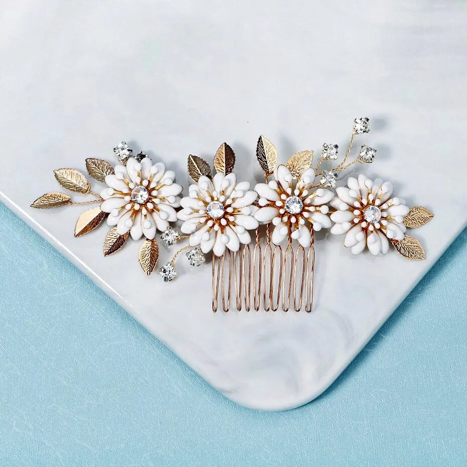 Wedding Hair Accessories - Bohemian Gold Bridal Hair Comb