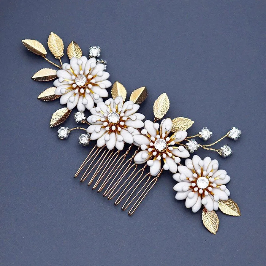 Wedding Hair Accessories - Bohemian Gold Bridal Hair Comb
