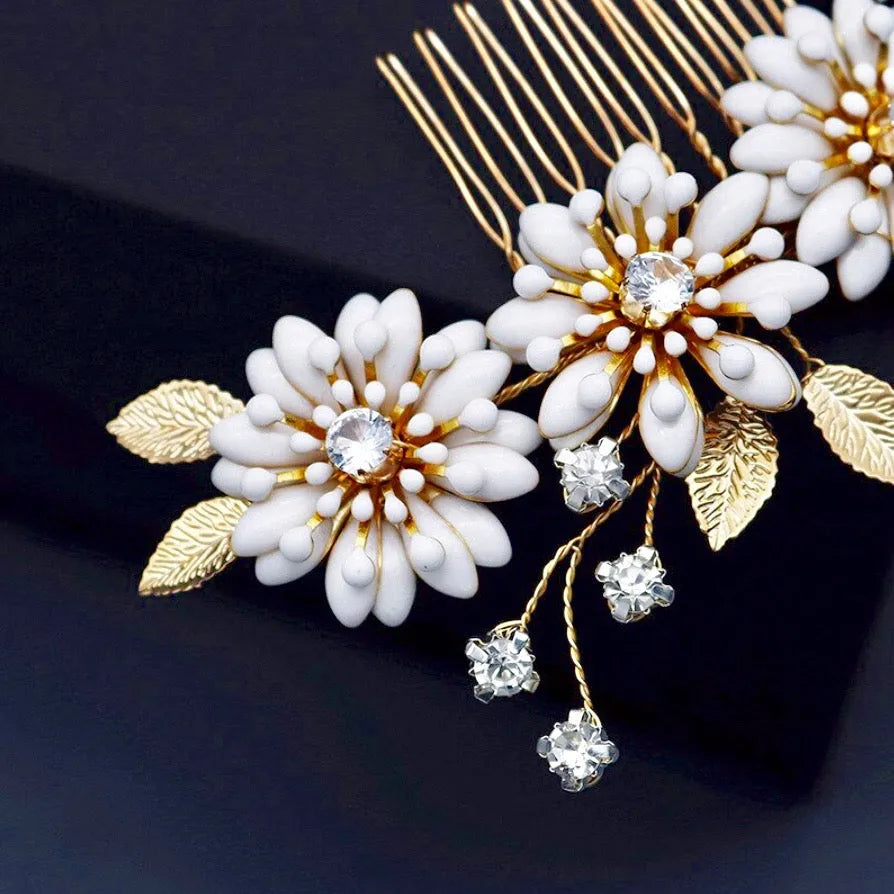 Wedding Hair Accessories - Bohemian Gold Bridal Hair Comb