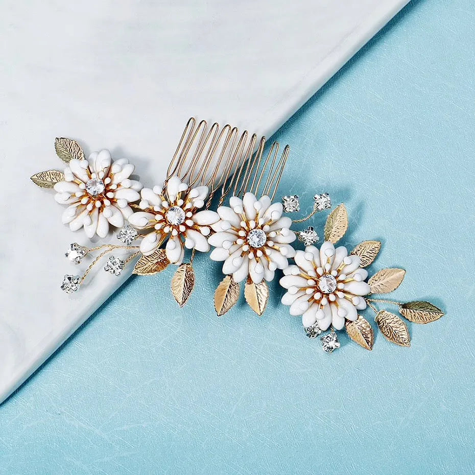 Wedding Hair Accessories - Bohemian Gold Bridal Hair Comb