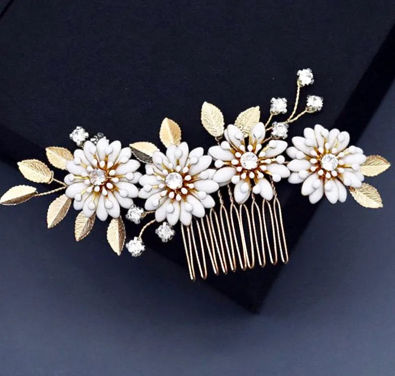 Wedding Hair Accessories - Bohemian Gold Bridal Hair Comb
