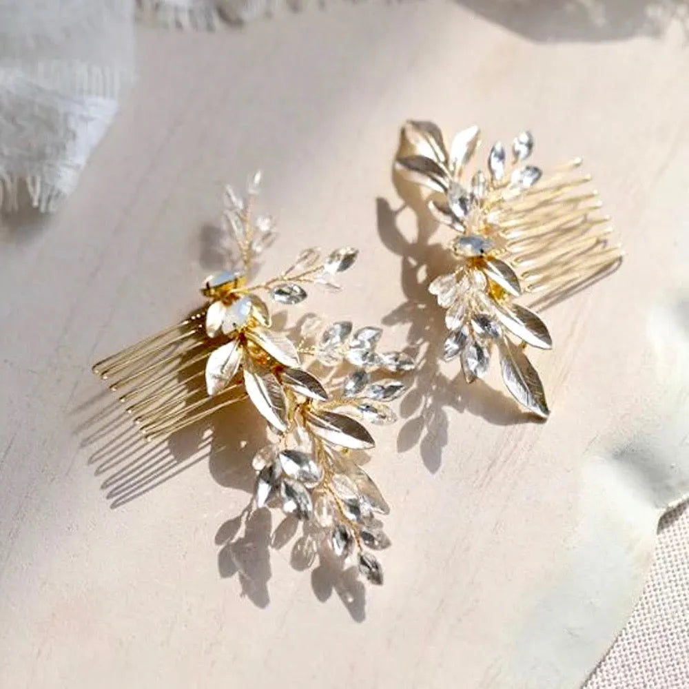 Wedding Hair Accessories - Gold Opal  Bridal Hair Comb