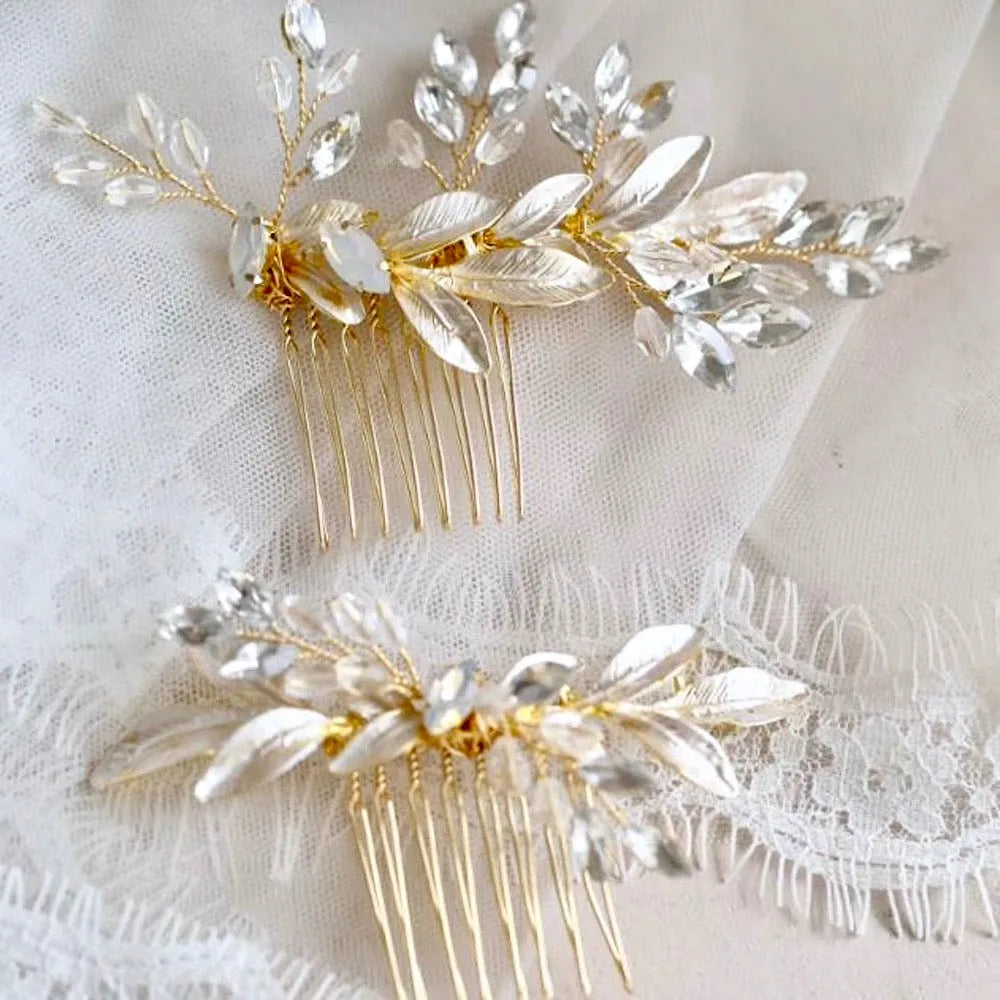 Wedding Hair Accessories - Gold Opal  Bridal Hair Comb