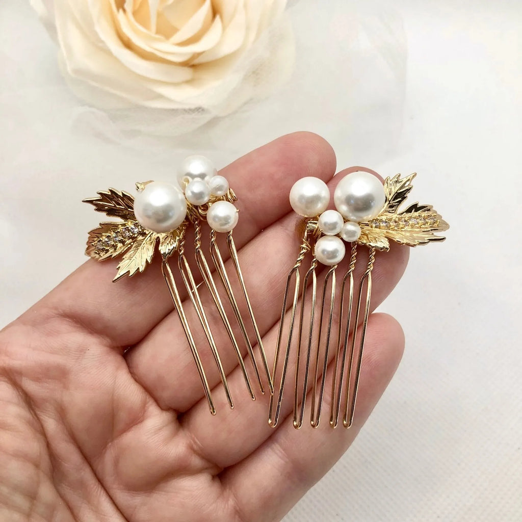 Wedding Hair Accessories - Pearl Bridal Hair Combs Set