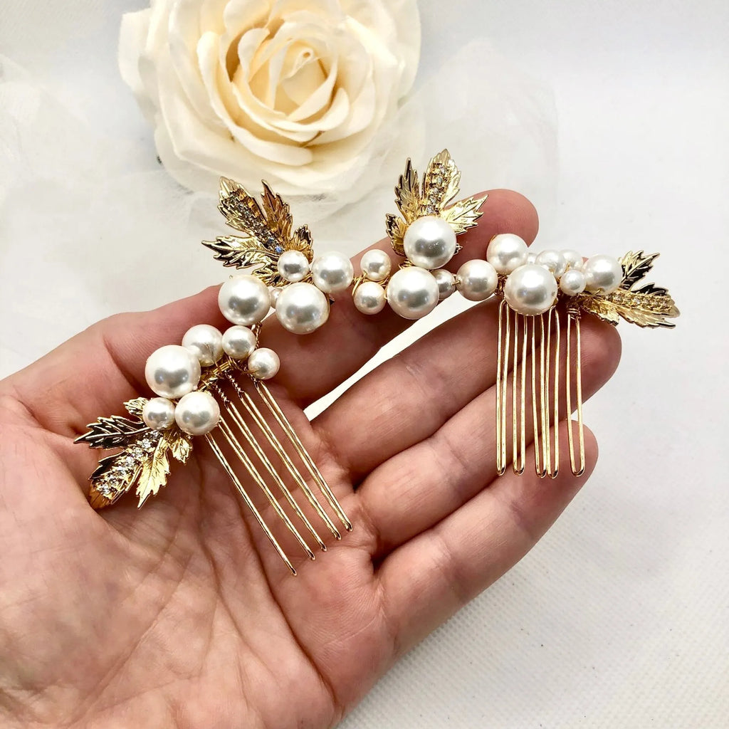 Wedding Hair Accessories - Pearl Bridal Hair Combs Set