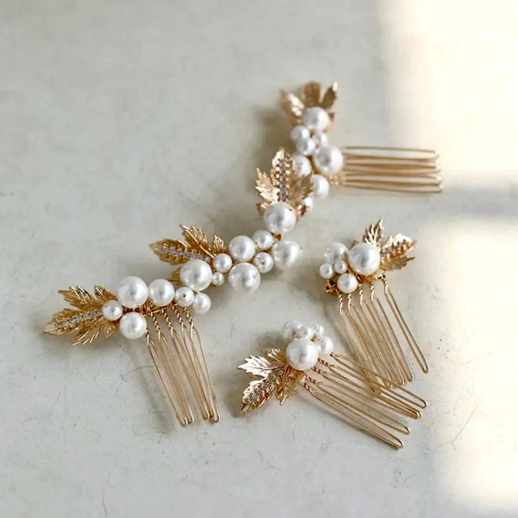Wedding Hair Accessories - Pearl Bridal Hair Combs Set