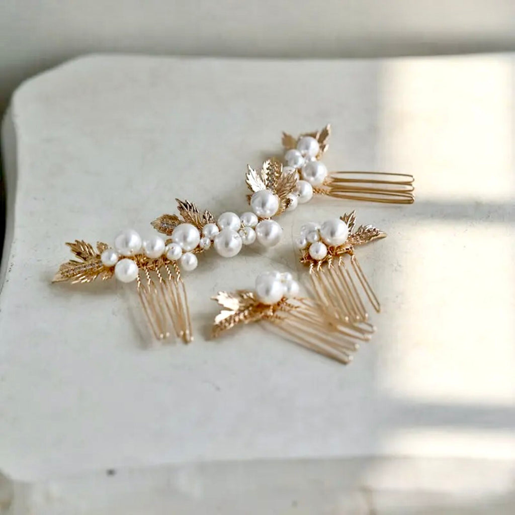 Wedding Hair Accessories - Pearl Bridal Hair Combs Set