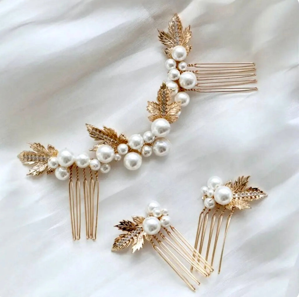 Wedding Hair Accessories - Pearl Bridal Hair Combs Set