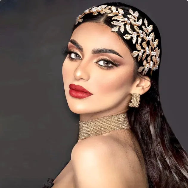 Wedding Hair Accessories - Gold Pearl Bridal Headband