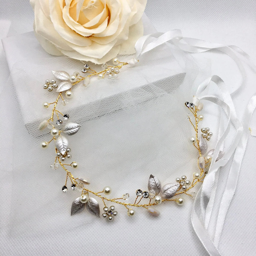 Wedding Hair Accessories - Romantic Floral Bridal Headband / Vine