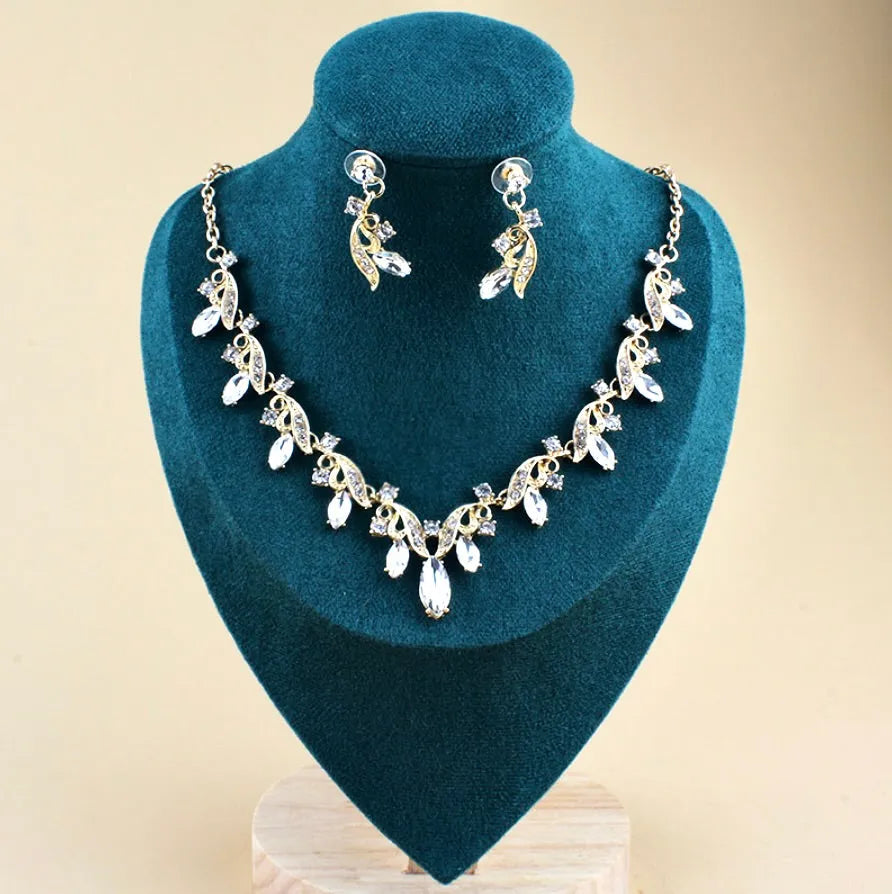 Wedding Jewelry and Accessories - Rhinestone Bridal Jewelry Set - Available in Gold and Silver