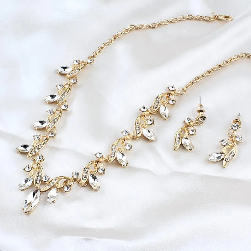 Wedding Jewelry and Accessories - Rhinestone Bridal Jewelry Set - Available in Gold and Silver