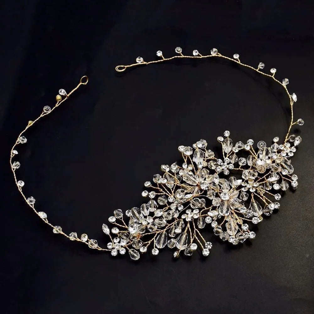 "Alessia" - Austrian Crystal Bridal Hair Vine - Available in Silver, Rose Gold and Yellow Gold
