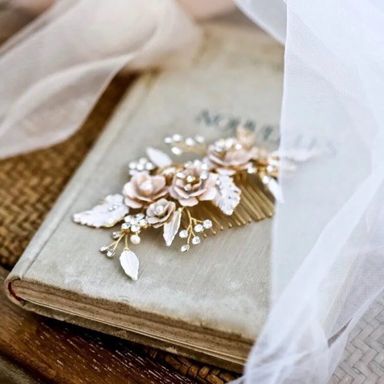 Wedding Hair Accessories - Bohemian Gold Bridal Hair Comb
