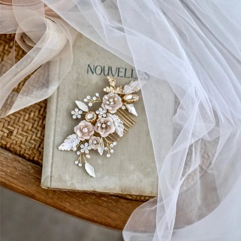 Wedding Hair Accessories - Bohemian Gold Bridal Hair Comb