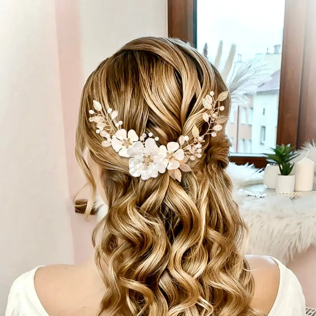 Wedding Hair Accessories - Floral Wedding Headband - Available in Silver and Gold