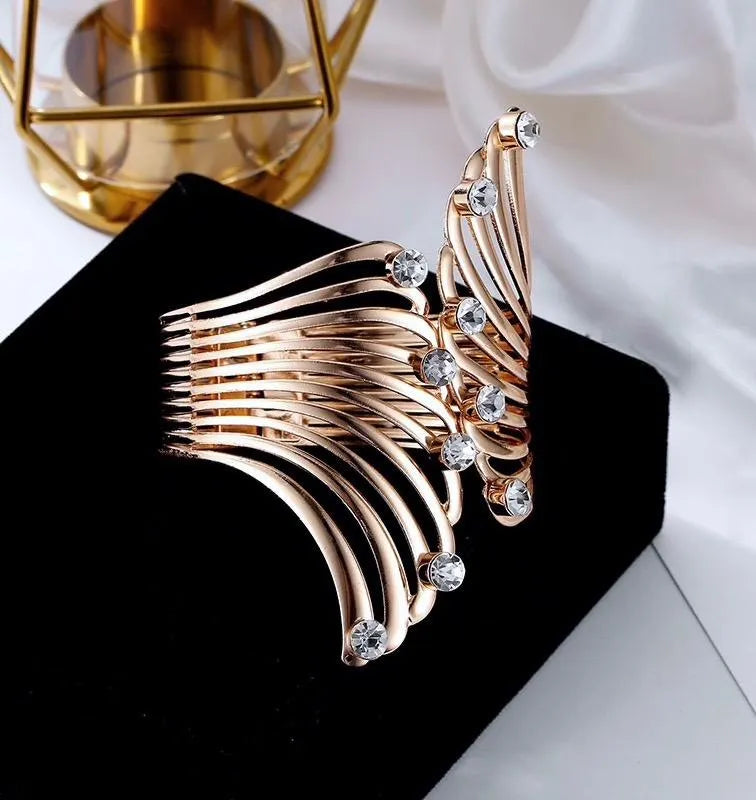 Bridal Jewelry - Cubic Zirconia Gold Cuff Bracelet