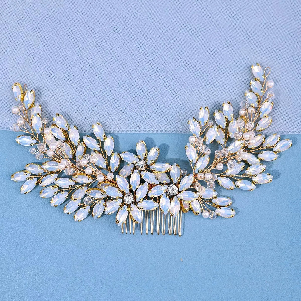 Wedding Hair Accessories - Pearl and Crystal Bridal Hair Comb - Available in Silver, Rose Gold and Yellow Gold