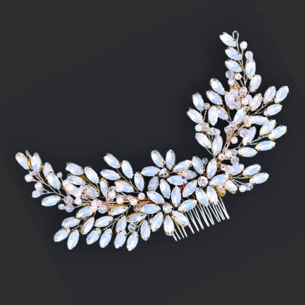 Wedding Hair Accessories - Pearl and Crystal Bridal Hair Comb - Available in Silver, Rose Gold and Yellow Gold