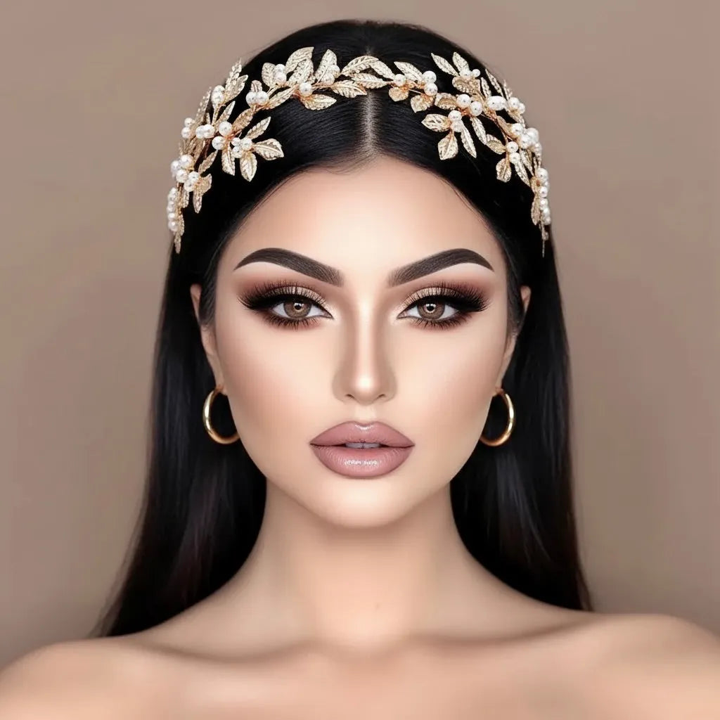 Wedding Hair Accessories - Gold Pearl Bridal Headband
