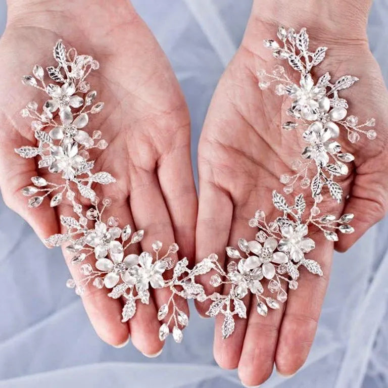 Wedding Hair Accessories - Pearl and Crystal Bridal Headband - Available in Gold and Silver