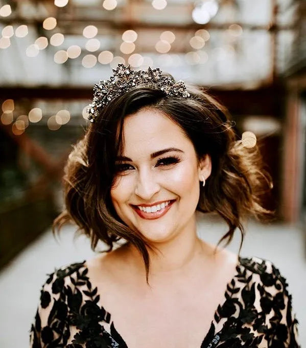 Wedding Hair Accessories - Victorian Gothic Black Bridal Tiara