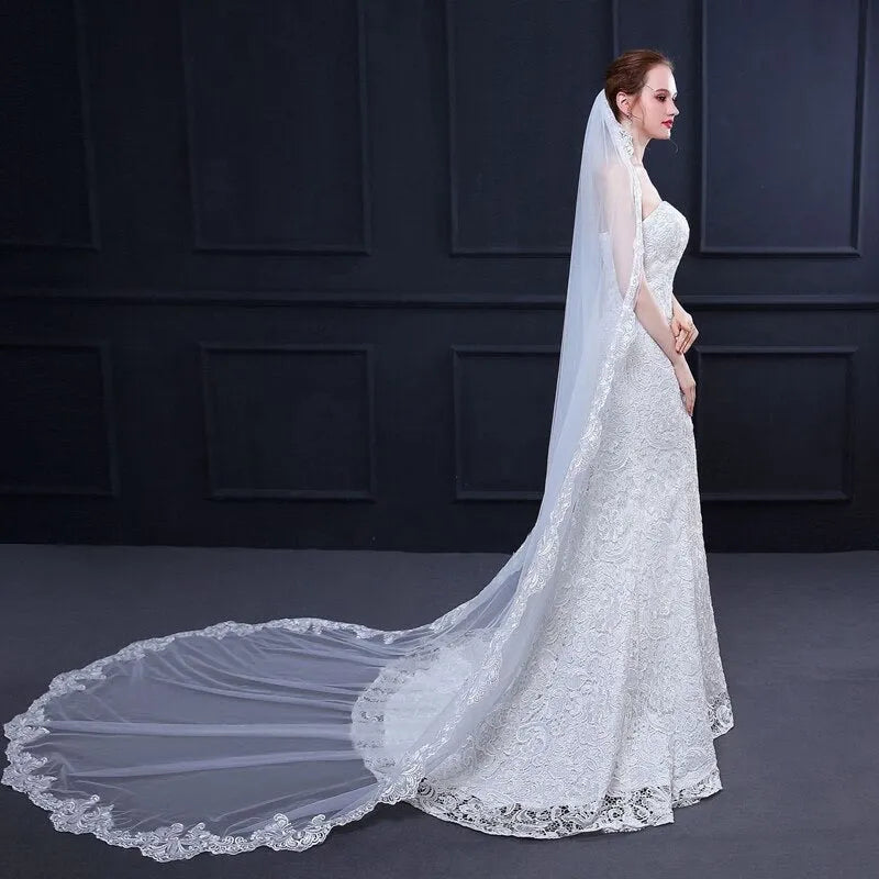 Wedding Veils - Lace Edge Cathedral Bridal Veil