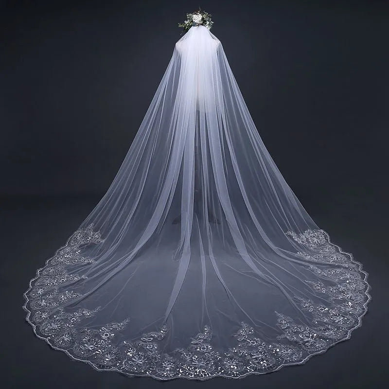 Wedding Veils - Lace Edge Cathedral Bridal Veil
