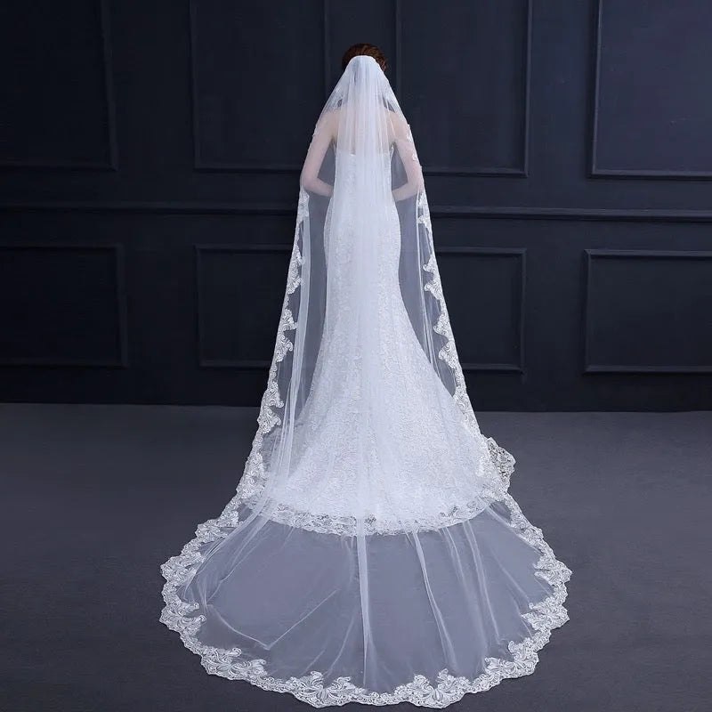 Wedding Veils - Lace Edge Cathedral Bridal Veil