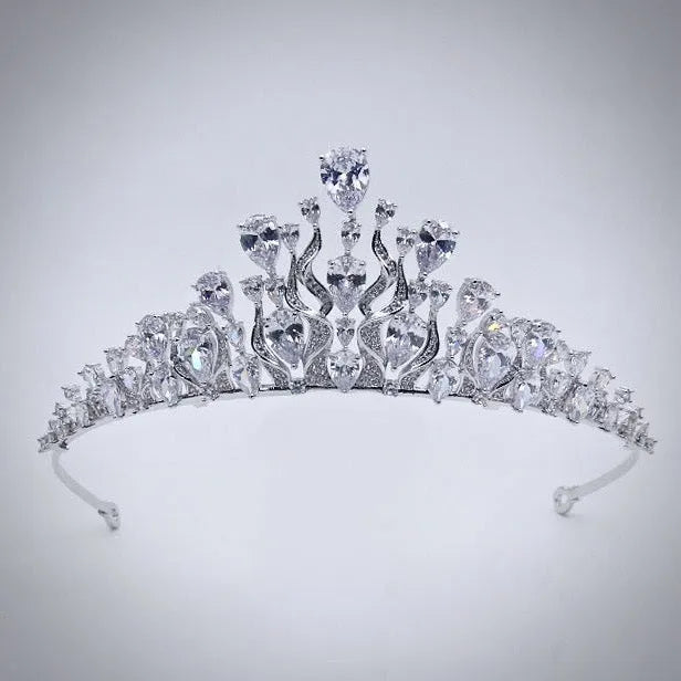 Wedding Hair Accessories - Silver Cubic Zirconia Bridal Tiara