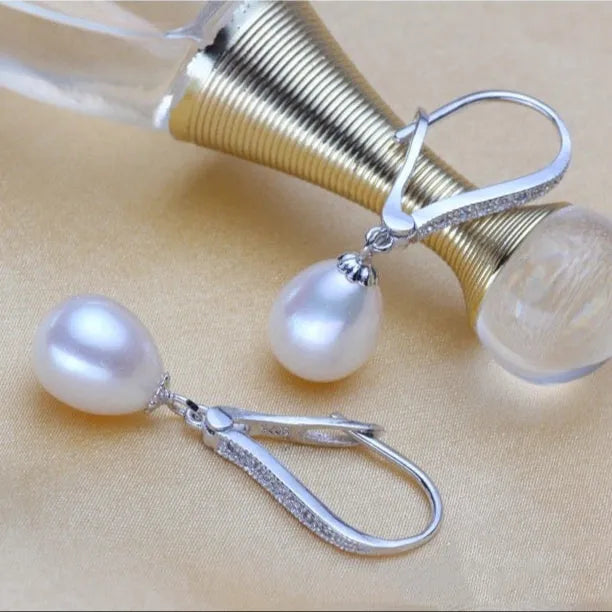 "Allie" - Freshwater Pearl and Sterling Silver Bridal Earrings