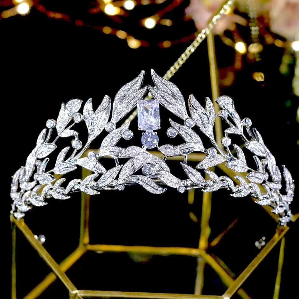Wedding Hair Accessories - Micro-Pave Cubic Zirconia Bridal Tiara