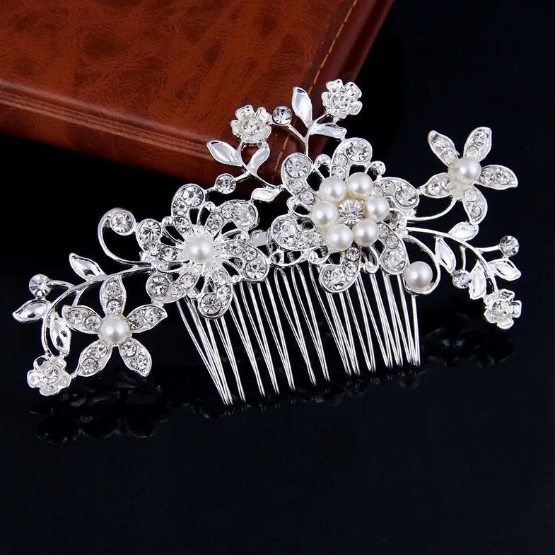 Wedding Hair Accessories - Pearl and Crystal Bridal Hair Comb
