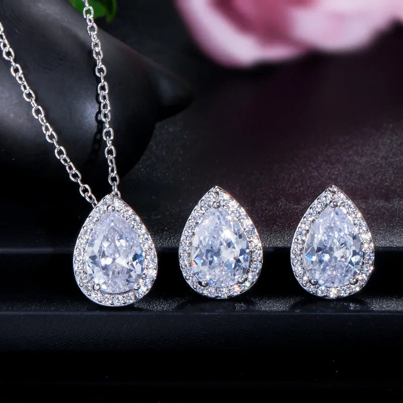 Cubic Zirconia Bridal Jewelry Set