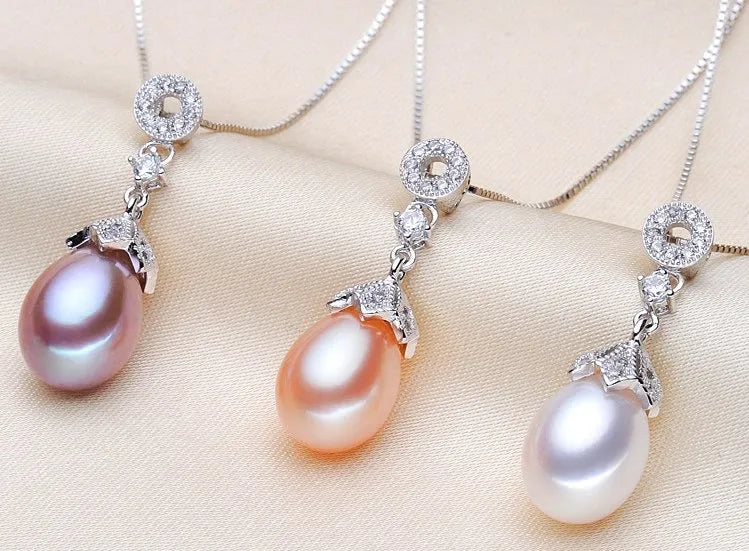 "Deana" - Sterling Silver and Natural Pearl Bridal Jewelry Set - More colors available