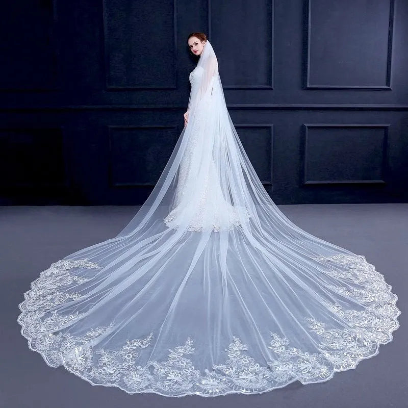 Wedding Veils - Lace Edge Cathedral Bridal Veil