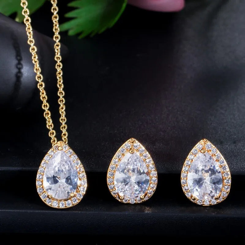 Cubic Zirconia Bridal Jewelry Set