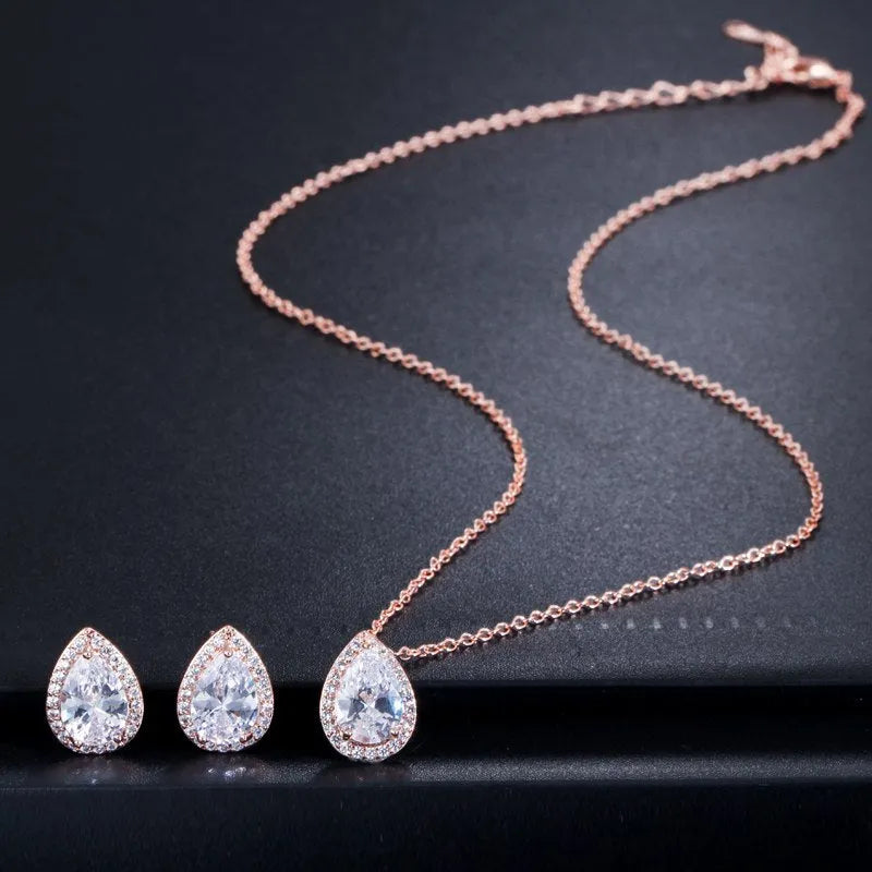 Cubic Zirconia Bridal Jewelry Set