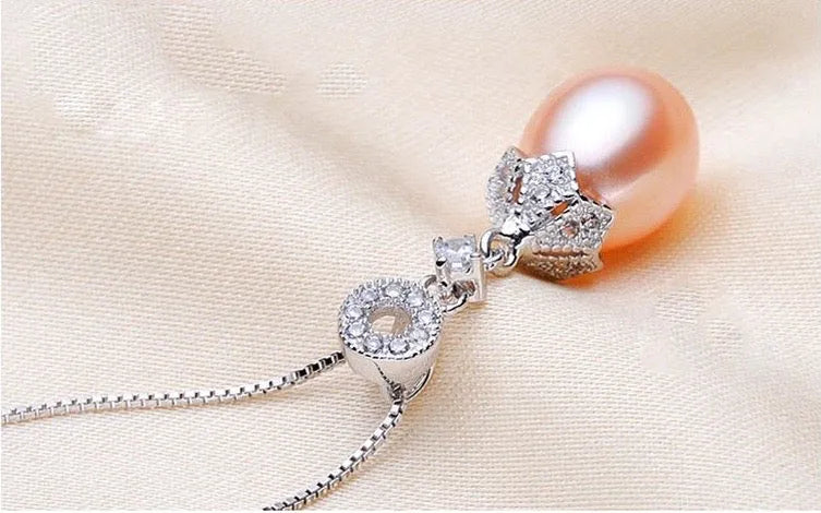 "Deana" - Sterling Silver and Natural Pearl Bridal Jewelry Set - More colors available