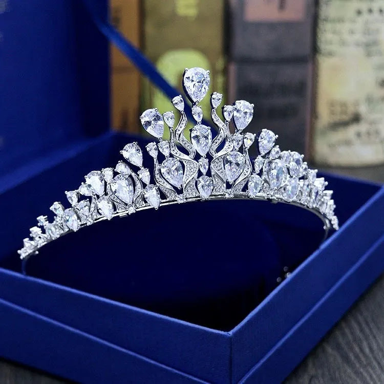 Wedding Hair Accessories - Silver Cubic Zirconia Bridal Tiara