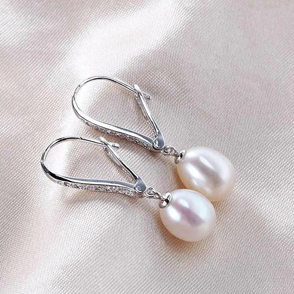 "Allie" - Freshwater Pearl and Sterling Silver Bridal Earrings
