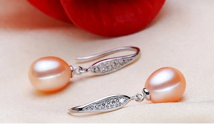 "Deana" - Sterling Silver and Natural Pearl Bridal Jewelry Set - More colors available